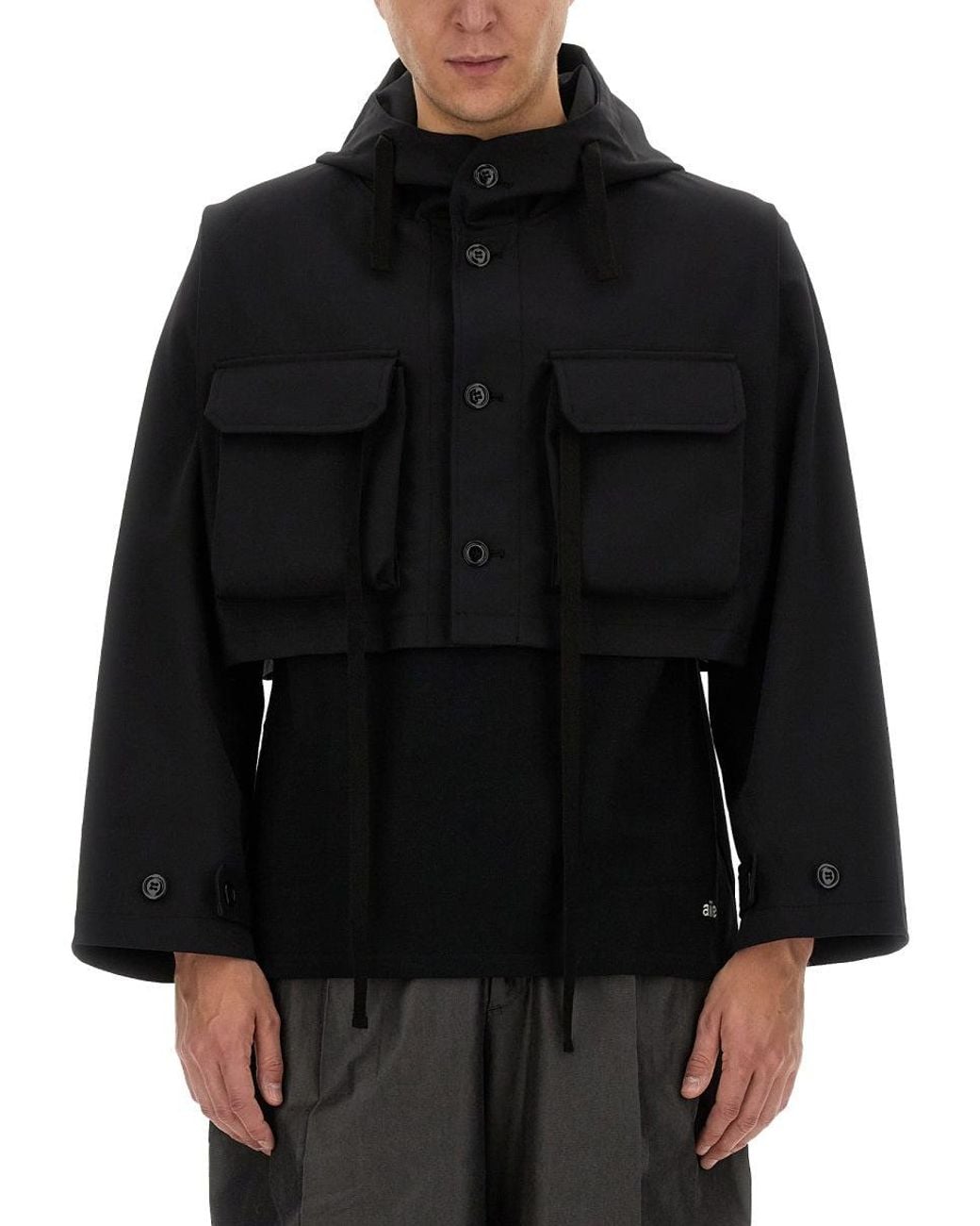 A.I.E. Black Cropped Jacket for men