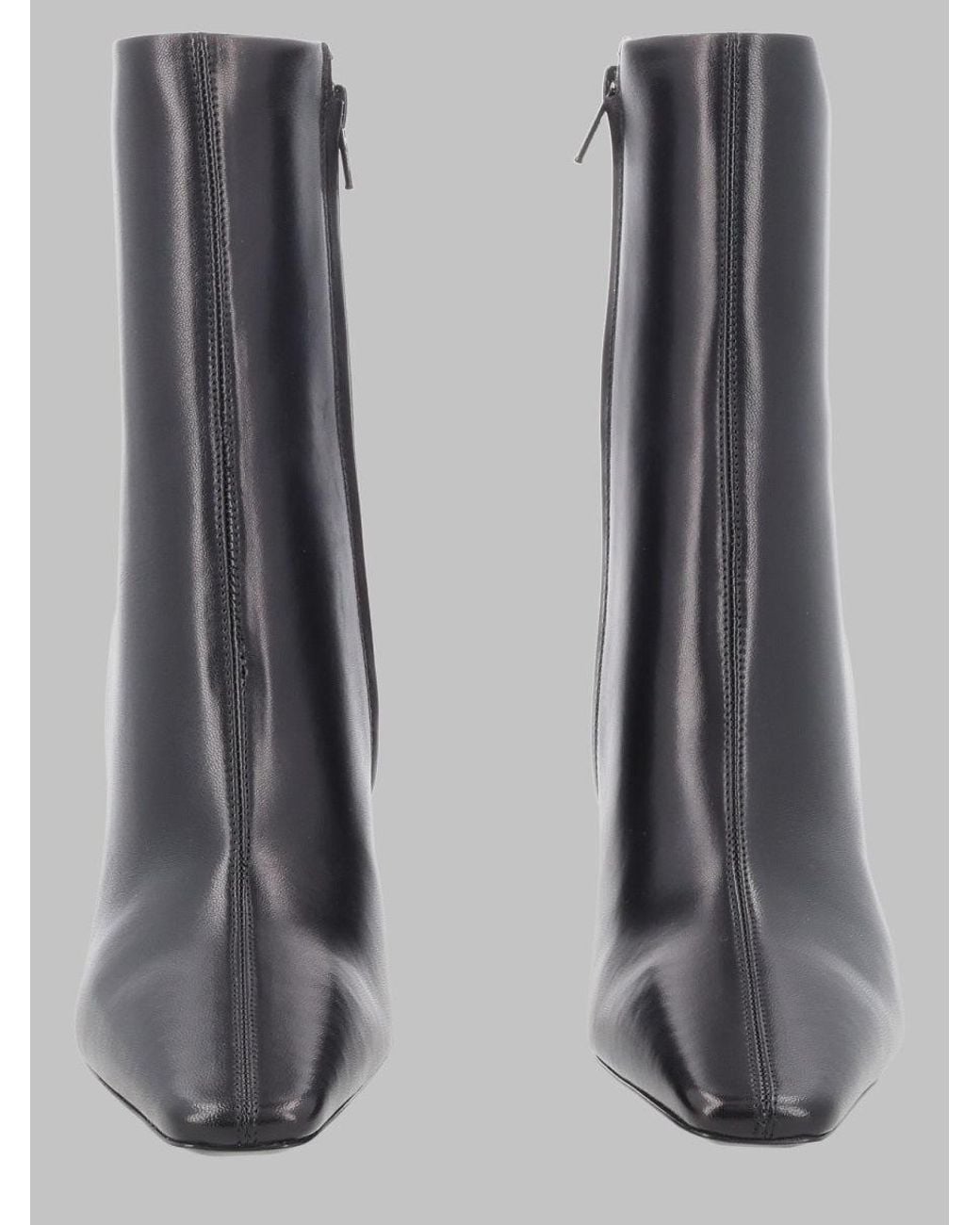 Saint Laurent Gray Elegant Leather Boots