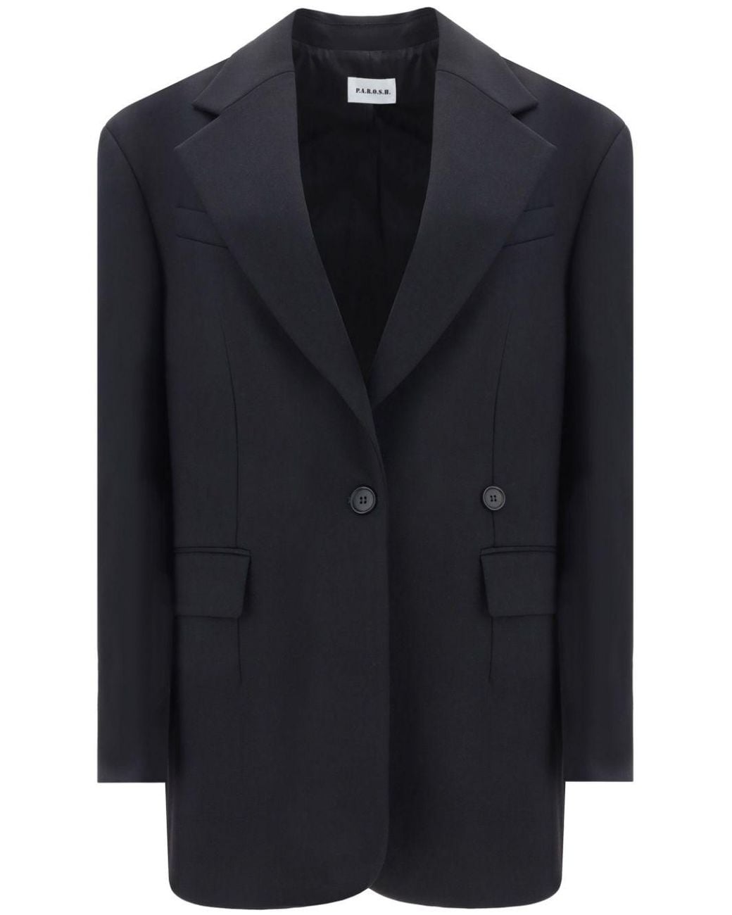 P.A.R.O.S.H. Blue Wool Single-Breasted Blazer Jacket