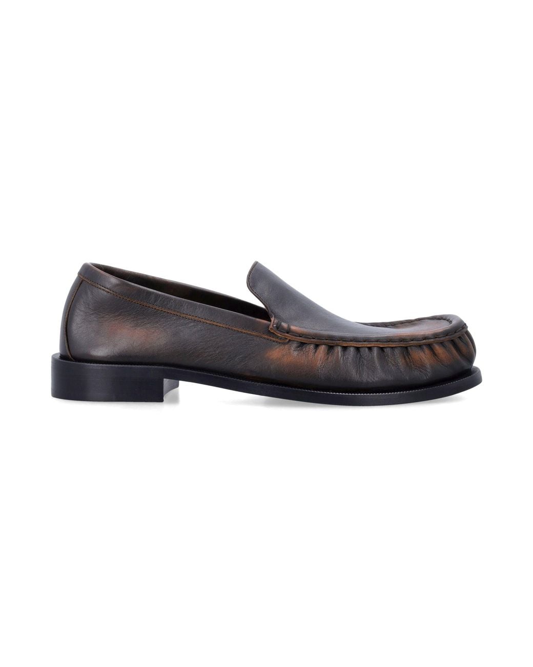 Dries Van Noten Black Leather Loafers for men