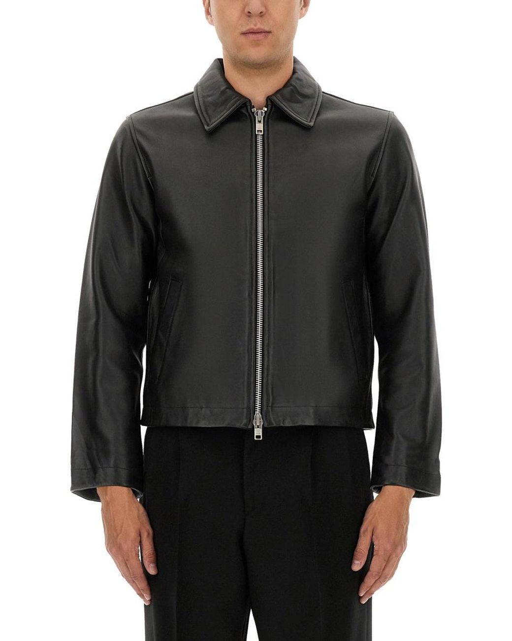 sunflower Short Leather Jacket in Black for Men | Lyst