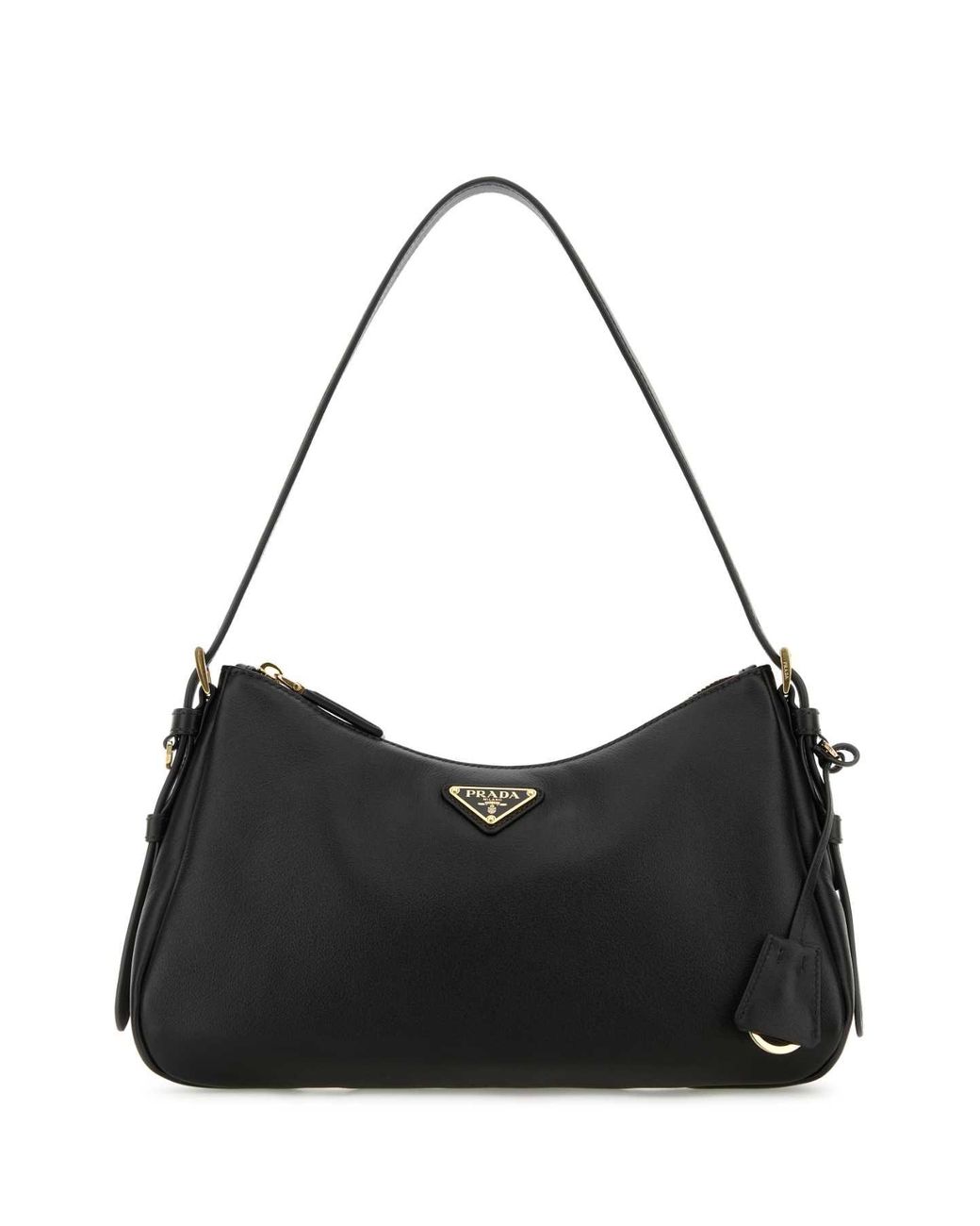 Prada Black Leather Medium Aimee Shoulder Bag