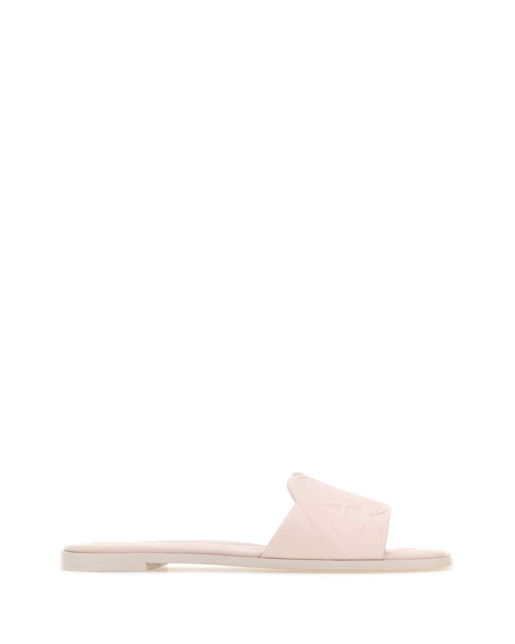 McQueen Pink Pastel Leather Slippers