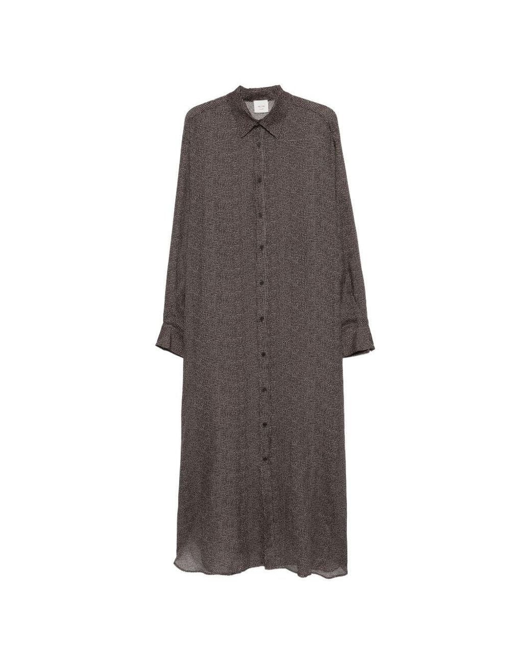 Alysi Gray Button Fastening Ramie