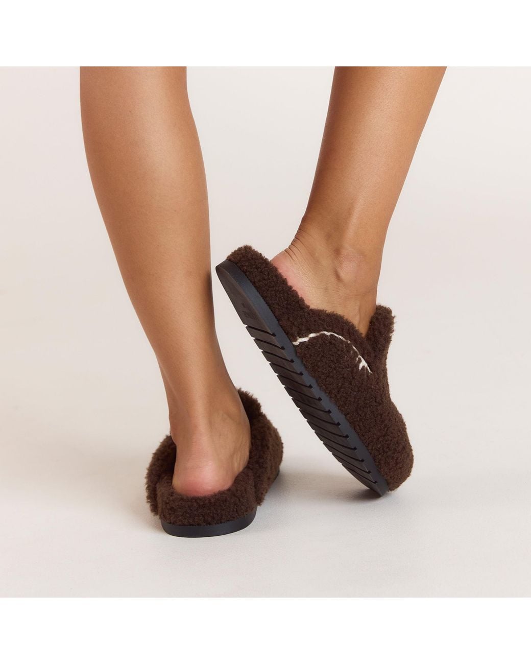 Lounge Brown Anya Mule Slippers