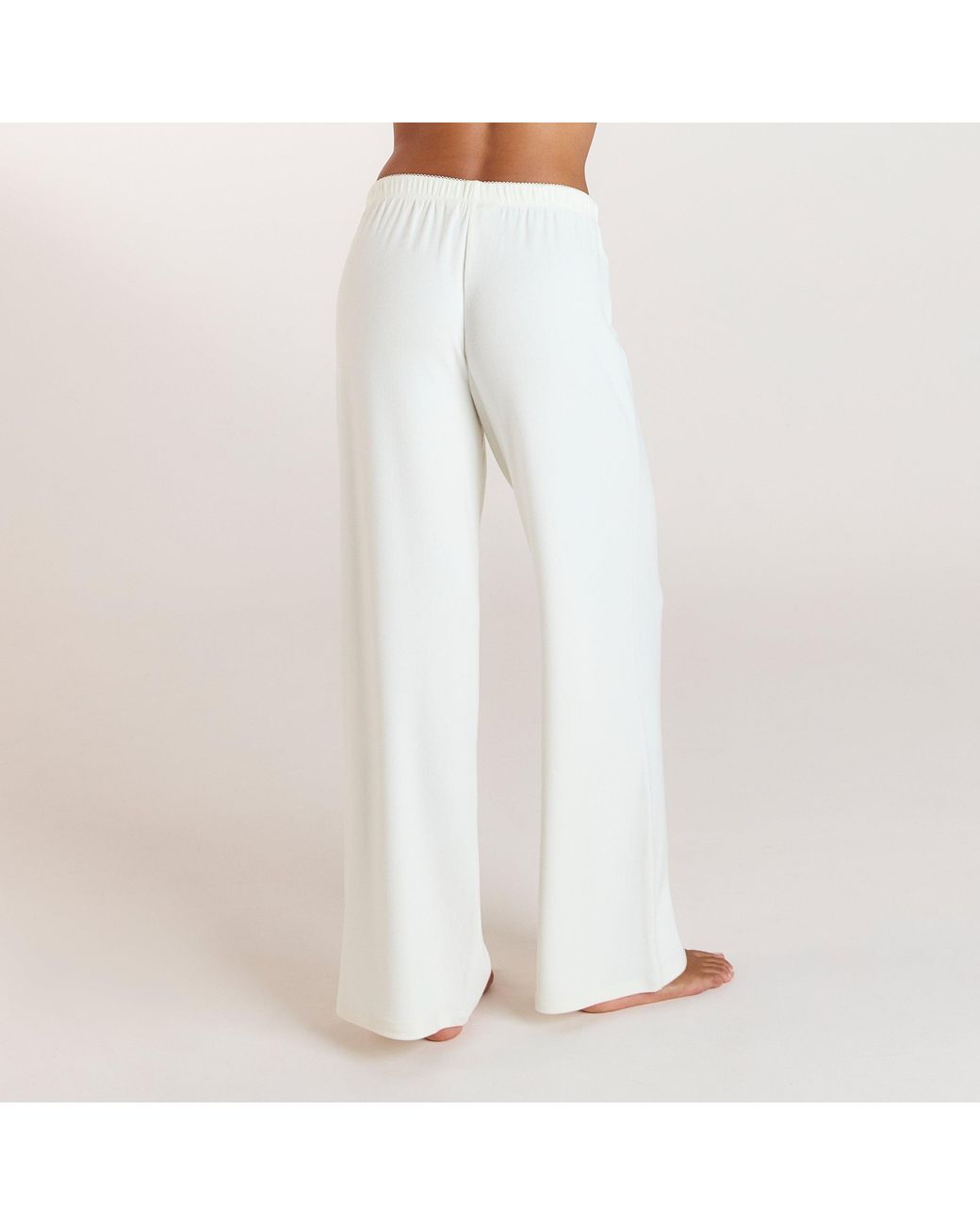 Lounge Ribbed Pyjama Broek in het White