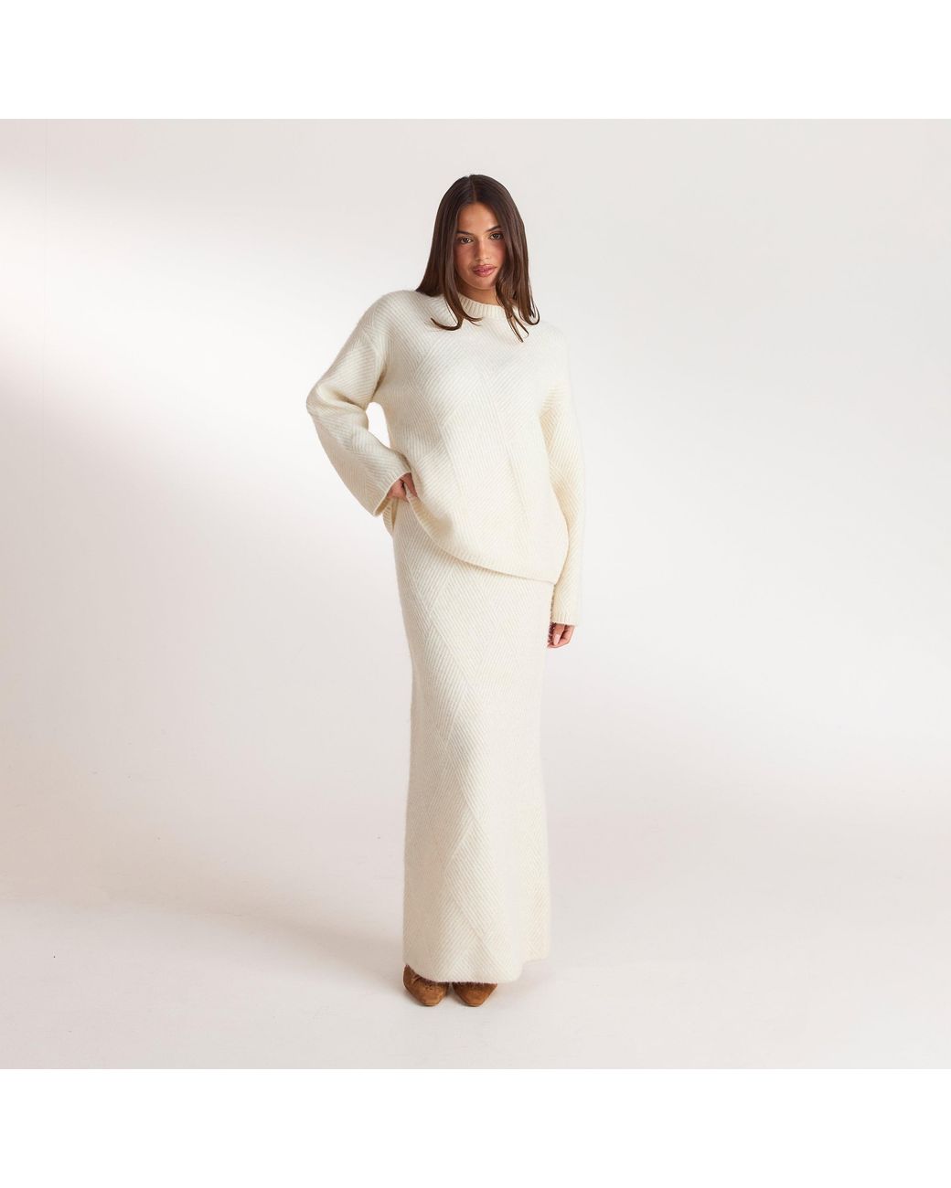 Lounge Brown Diamond Strickpullover