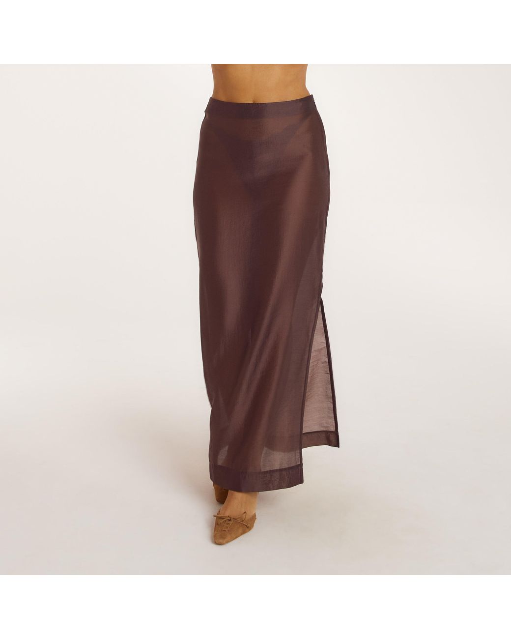 Lounge Sheer Maxirok in het Purple