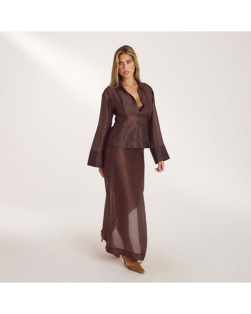 Lounge Sheer Maxirok in het Purple