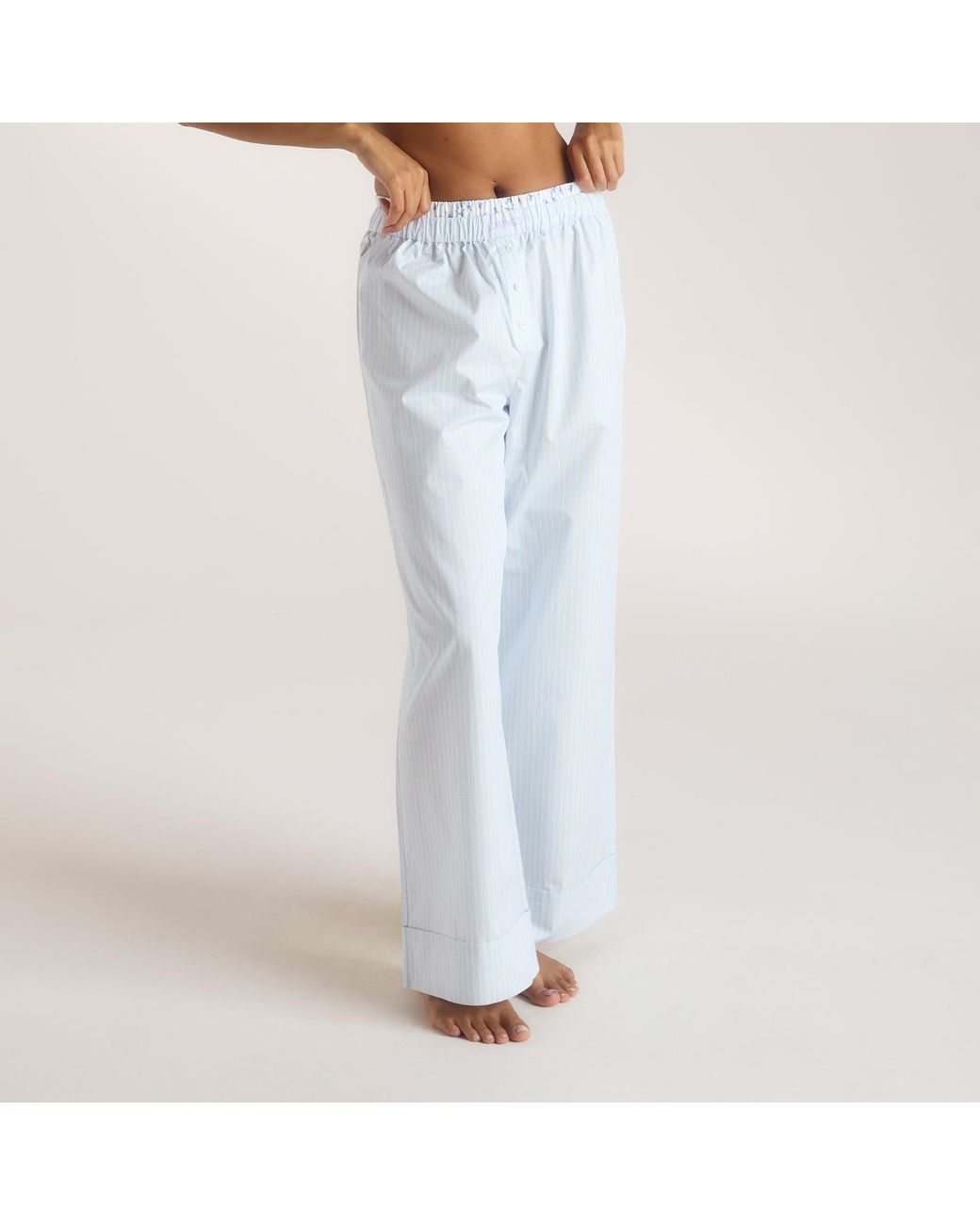 Lounge Blue Bloom & Stripe Pyjama Bottoms