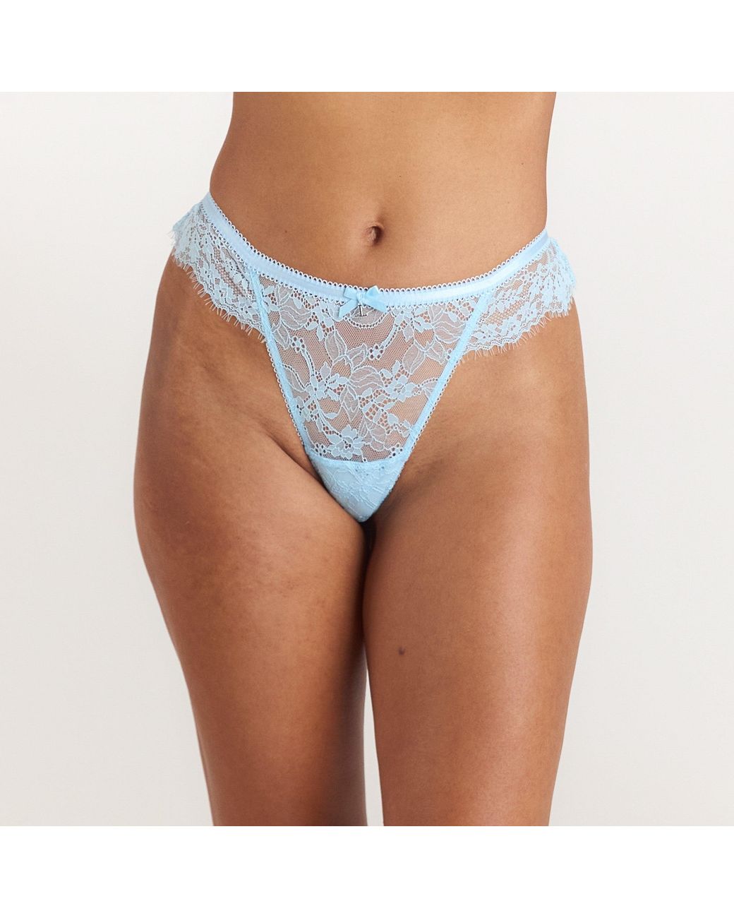 Lounge Lace Trim String in het Blue