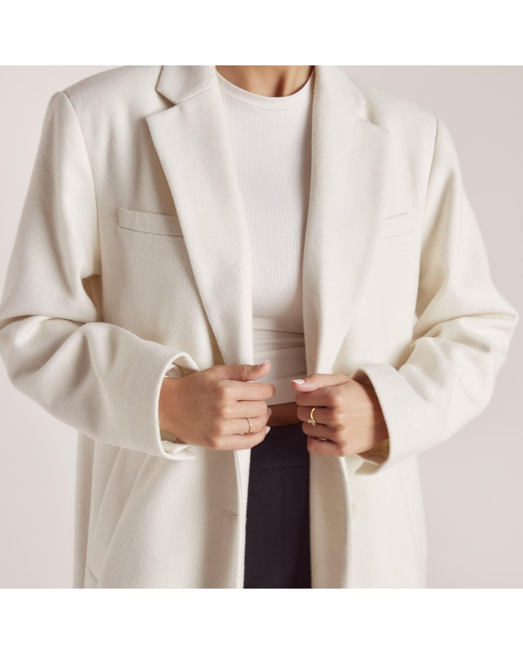Lounge Wool Blazer Coat in het Natural