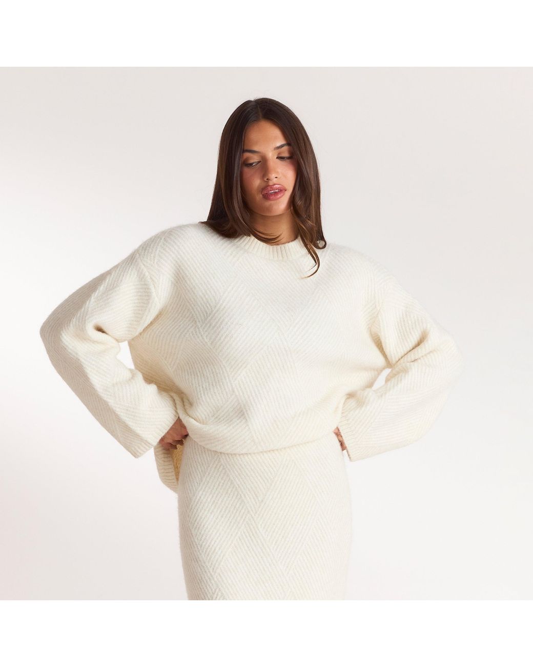 Lounge Brown Diamond Strickpullover