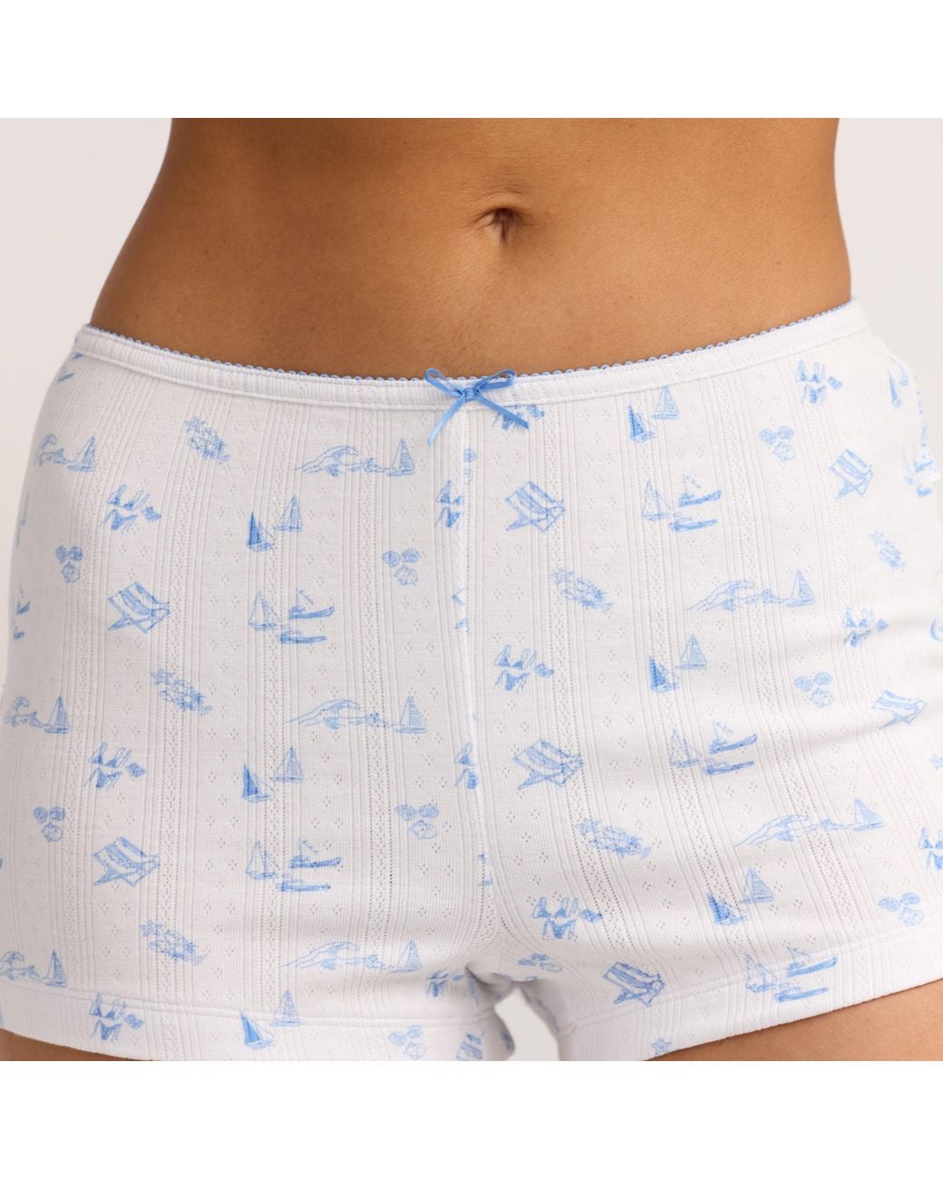 Lounge White Pointelle Pyjama Shorts