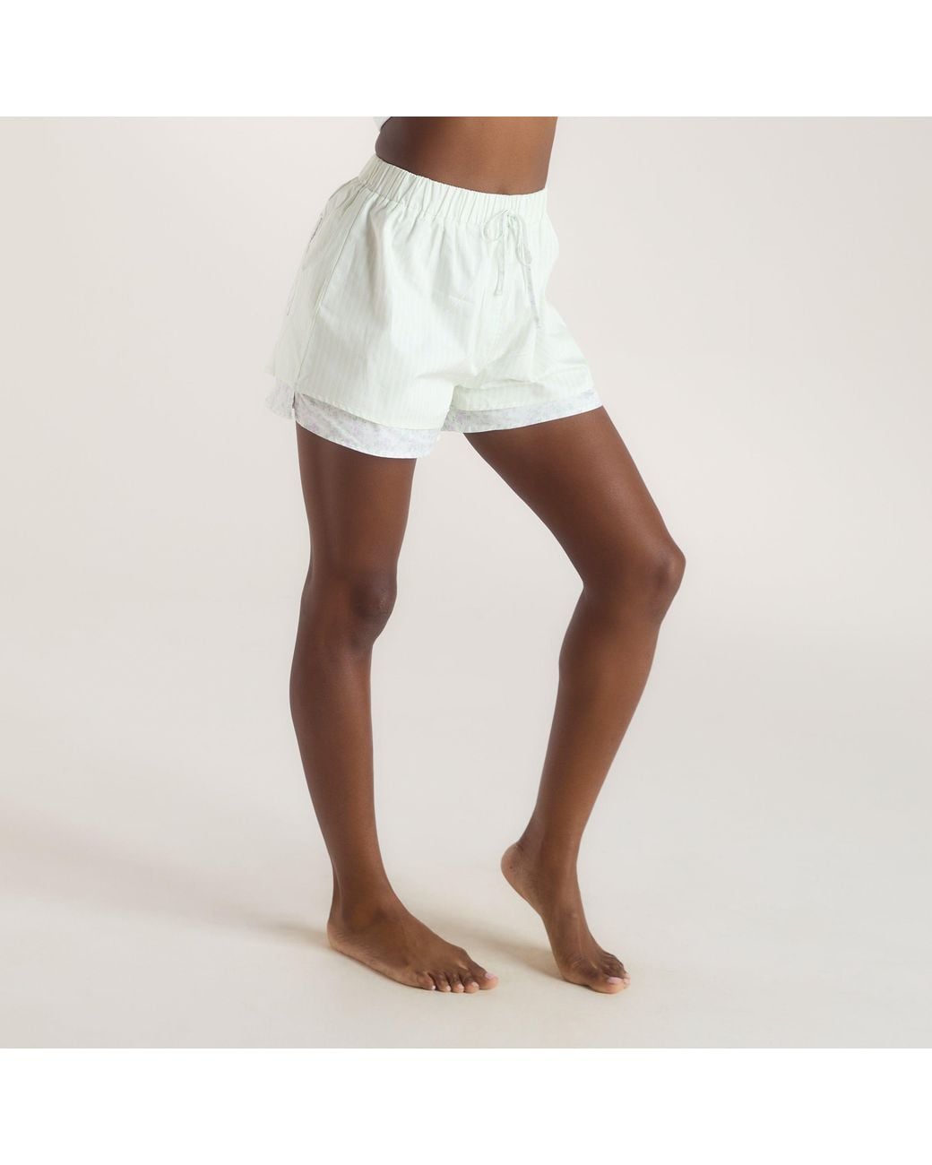 Lounge White Bloom & Stripe Pyjama Shorts
