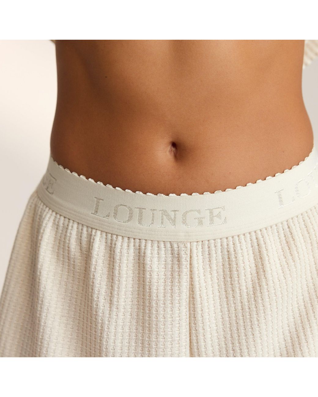 Lounge Soft Waffle Pyjama Broek in het Natural