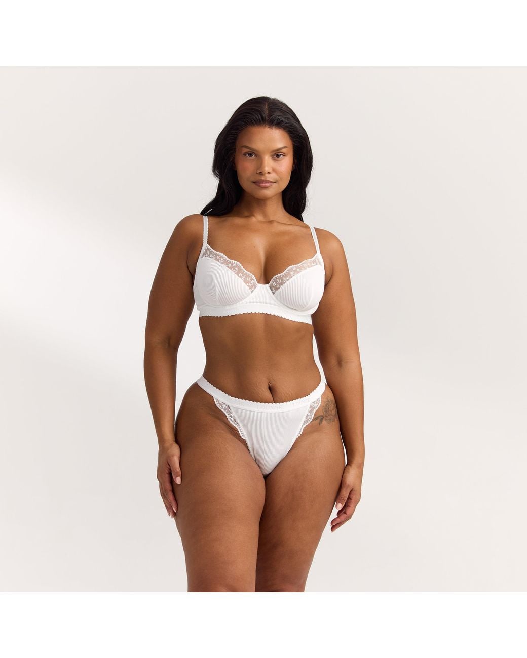 Lounge Brown Ribbed Balcony Bra