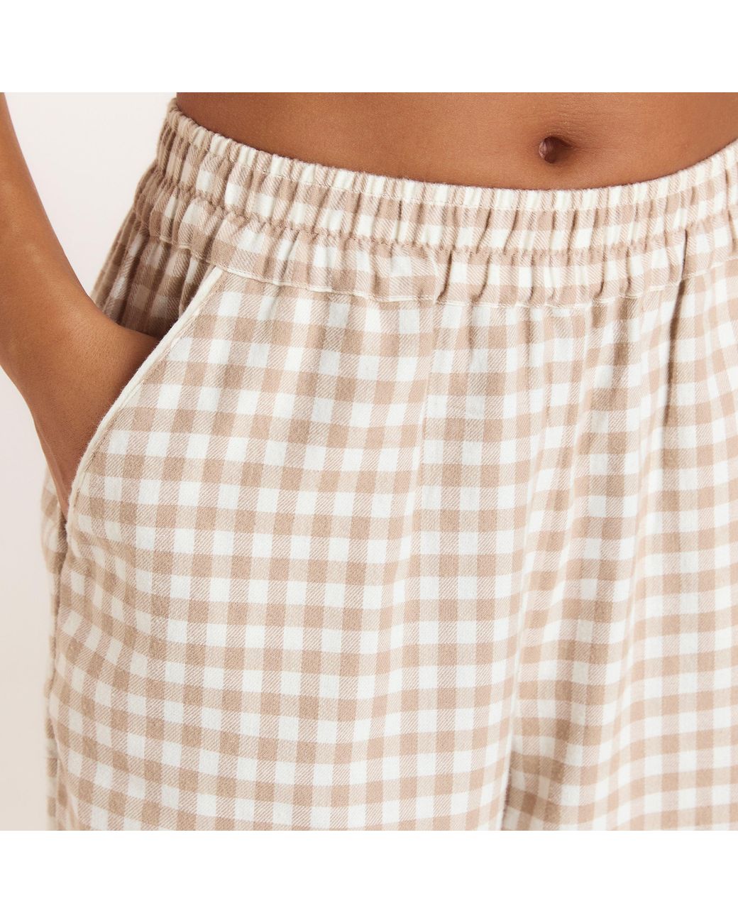 Lounge Natural Gingham Pyjama Bottoms