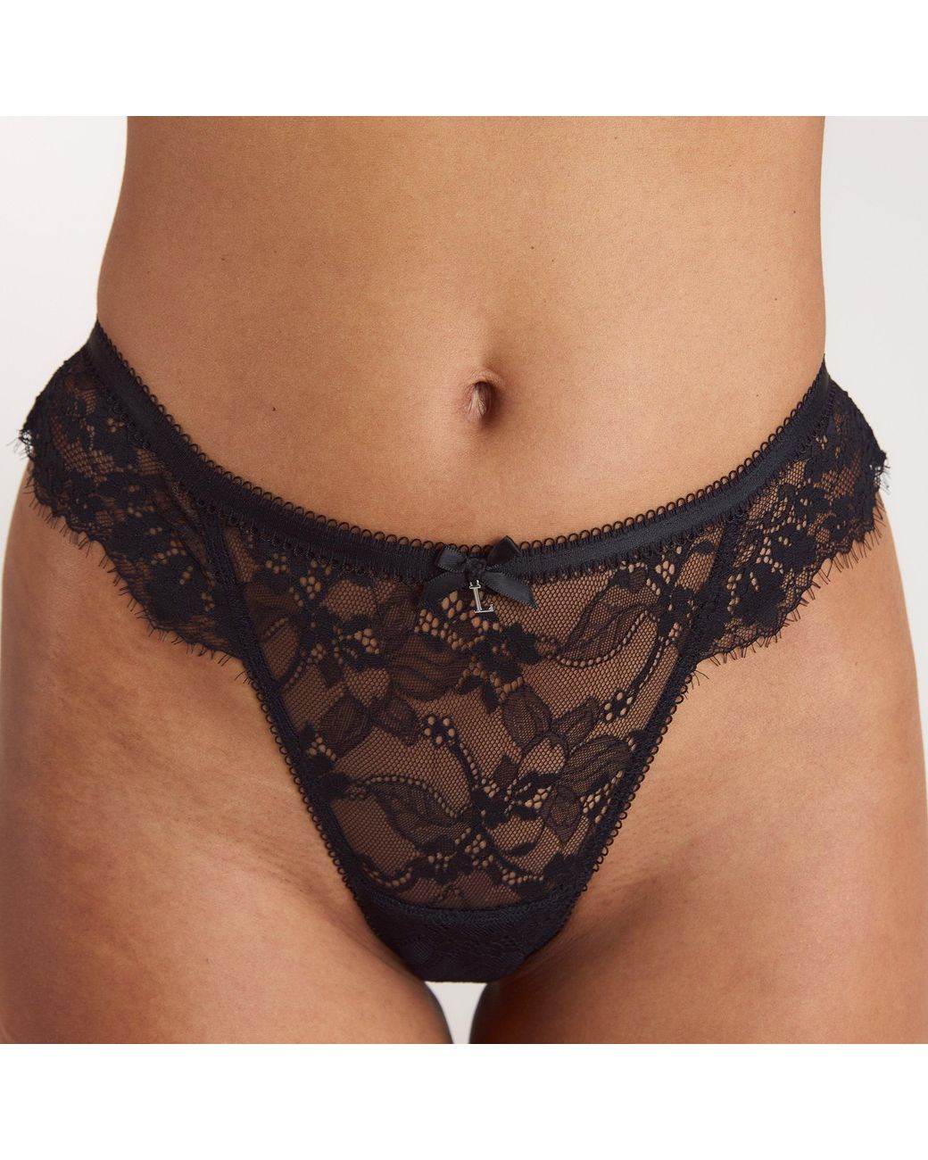 Lounge Lace Trim String in het Brown