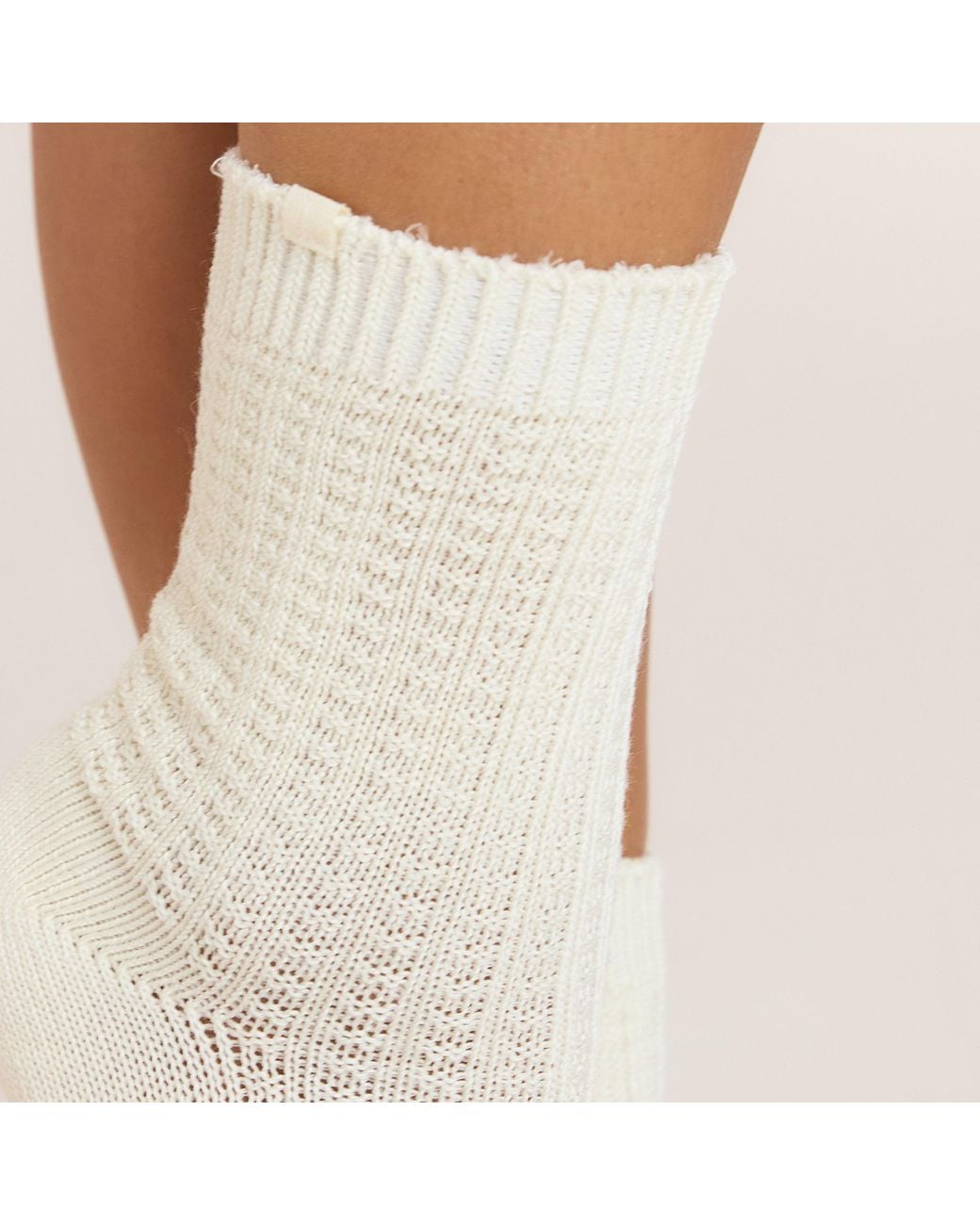 Lounge Pink Waffle Crew Socks (2-Pack)