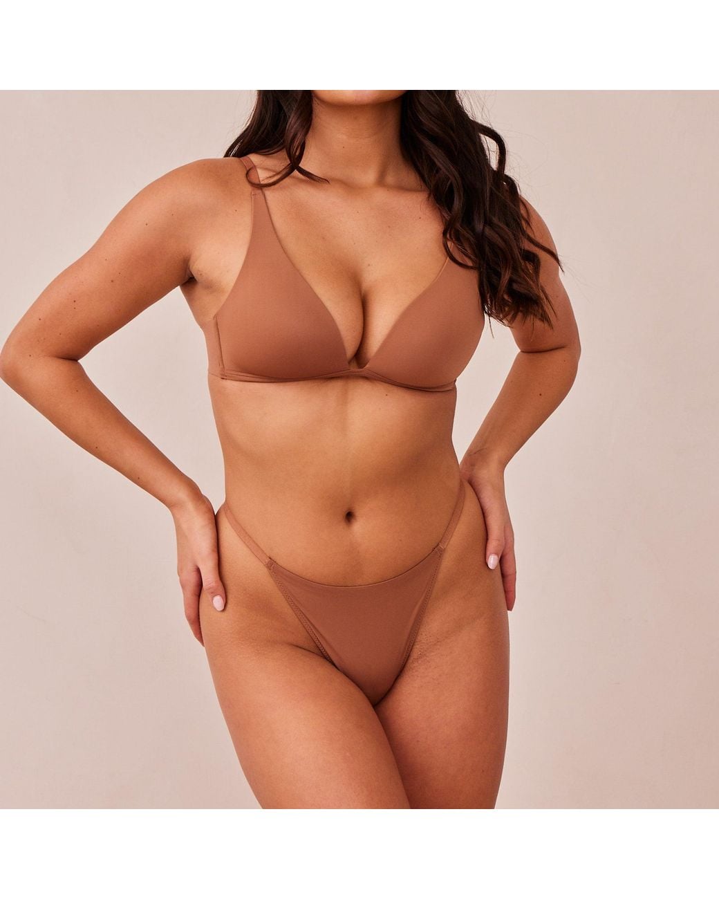 Lounge Brown Light Non-Wired Plunge T-Shirt Bra