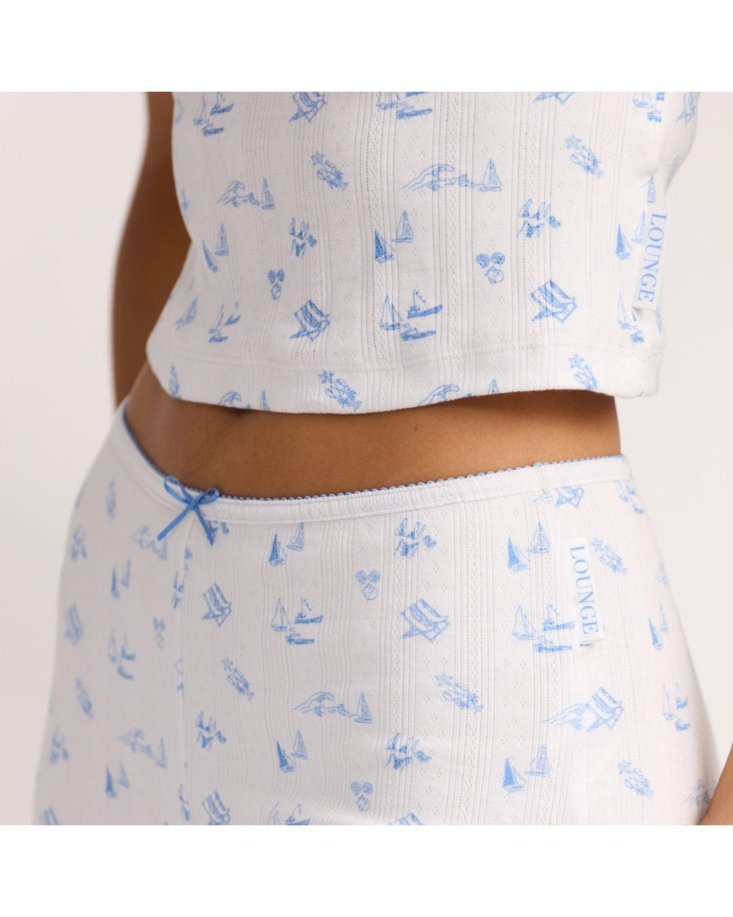 Lounge White Pointelle Pyjama Shorts