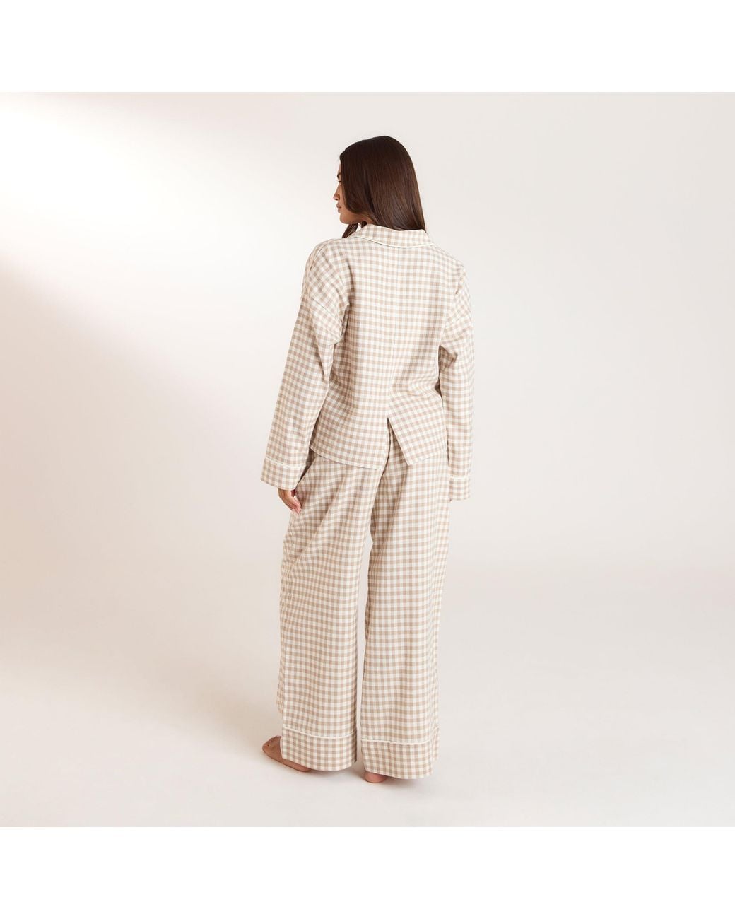 Lounge Natural Gingham Pyjama Bottoms