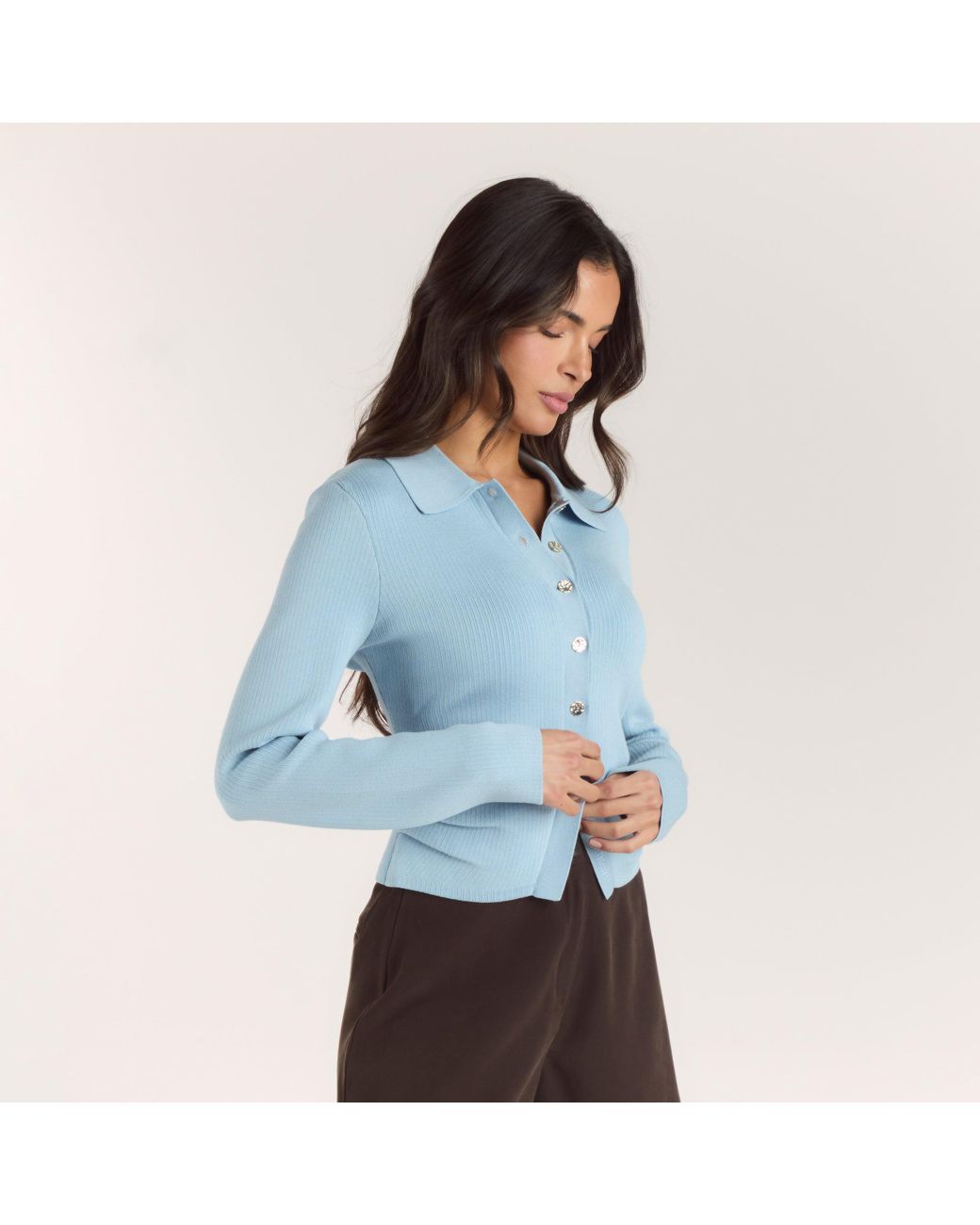Lounge Geribbelde Gebreide Vest in het Blue