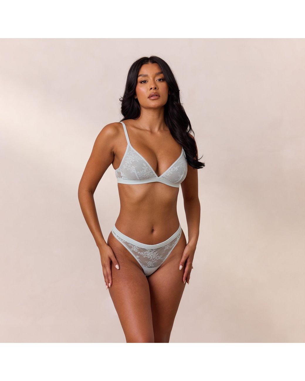 Lounge Lace Triangle Bralette in het Brown