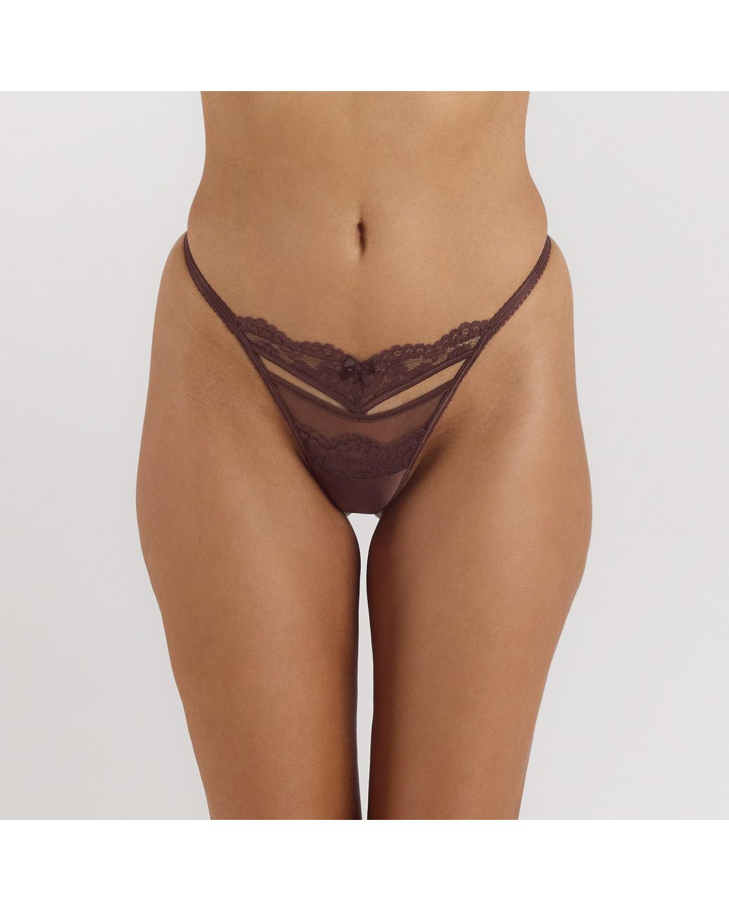 Lounge Brown Blossom Riemchenstring