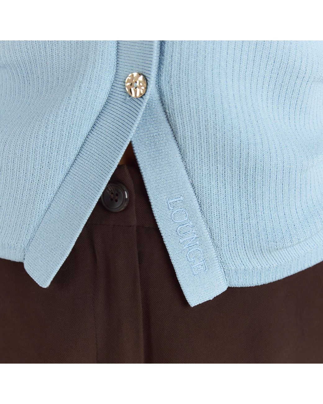 Lounge Geribbelde Gebreide Vest in het Blue