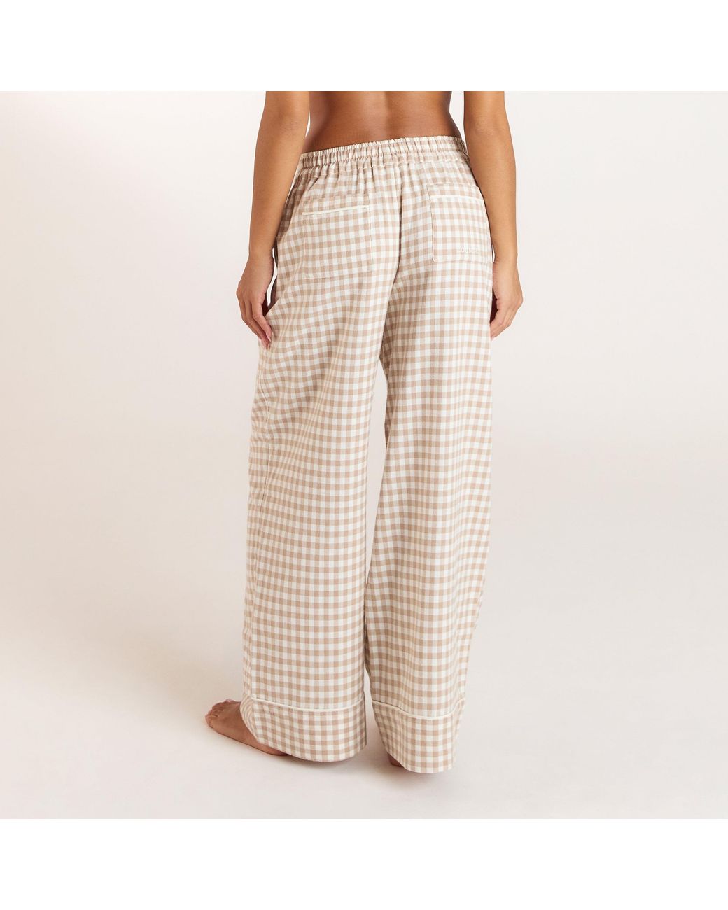 Lounge Natural Gingham Pyjama Bottoms