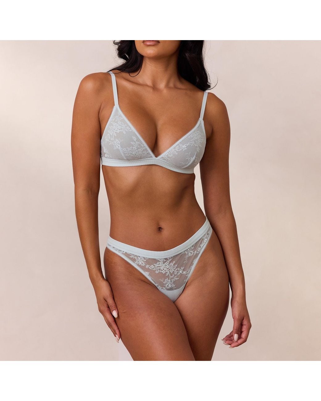 Lounge Lace Triangle Bralette in het Brown