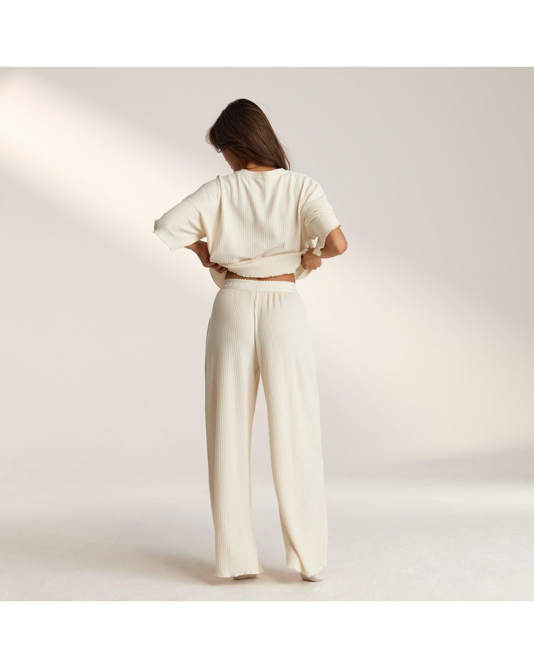 Lounge Soft Waffle Pyjama Broek in het Natural