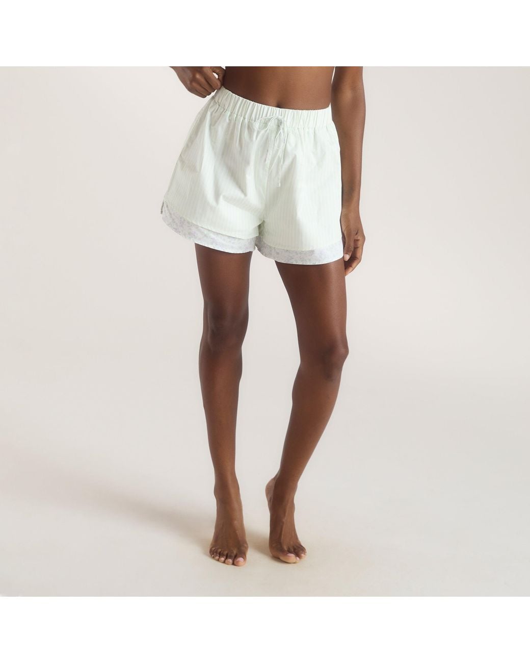 Lounge White Bloom & Stripe Pyjama Shorts