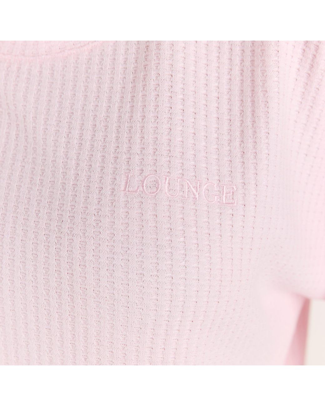 Lounge Soft Waffle Pyjama Top in het Pink