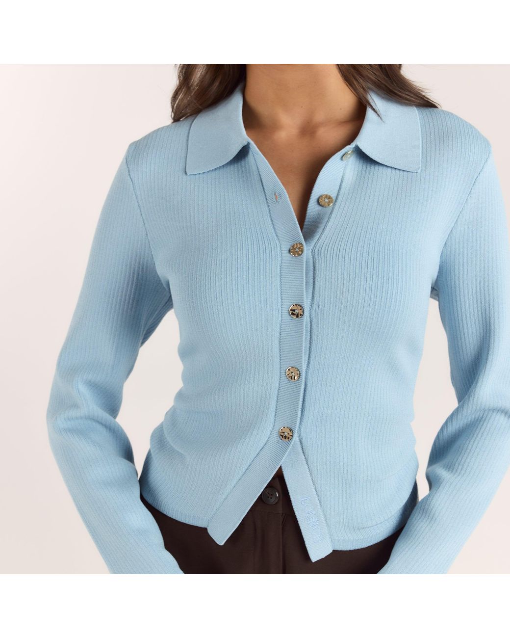 Lounge Geribbelde Gebreide Vest in het Blue