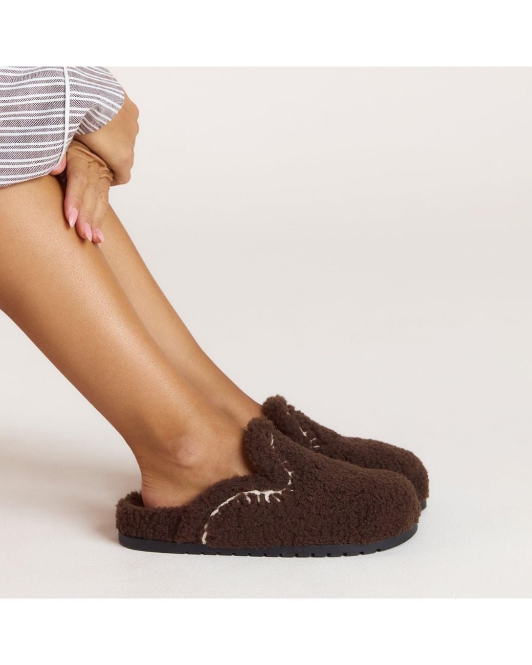 Lounge Brown Anya Mule Slippers