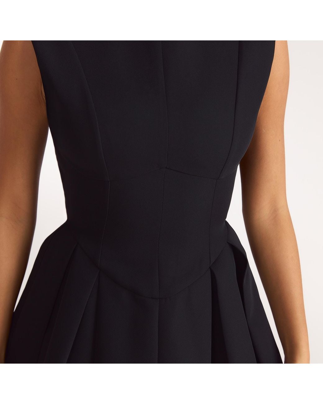 Lounge Black Pleated Cinched Mini Dress