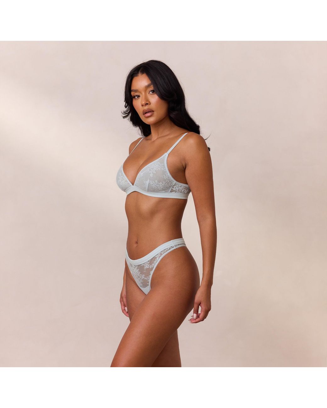 Lounge Lace Triangle Bralette in het Brown