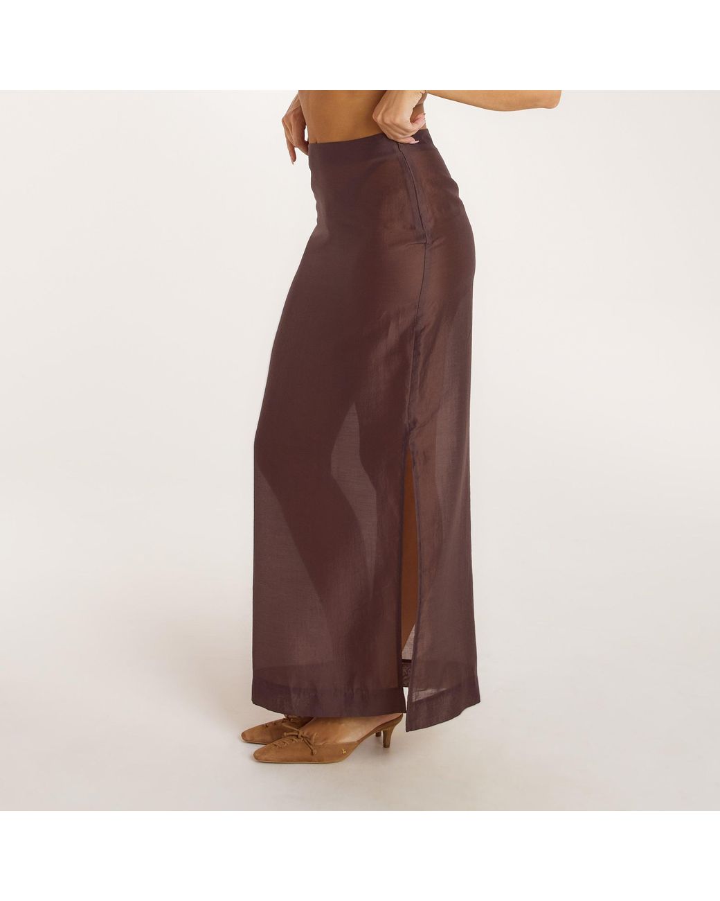 Lounge Sheer Maxirok in het Purple