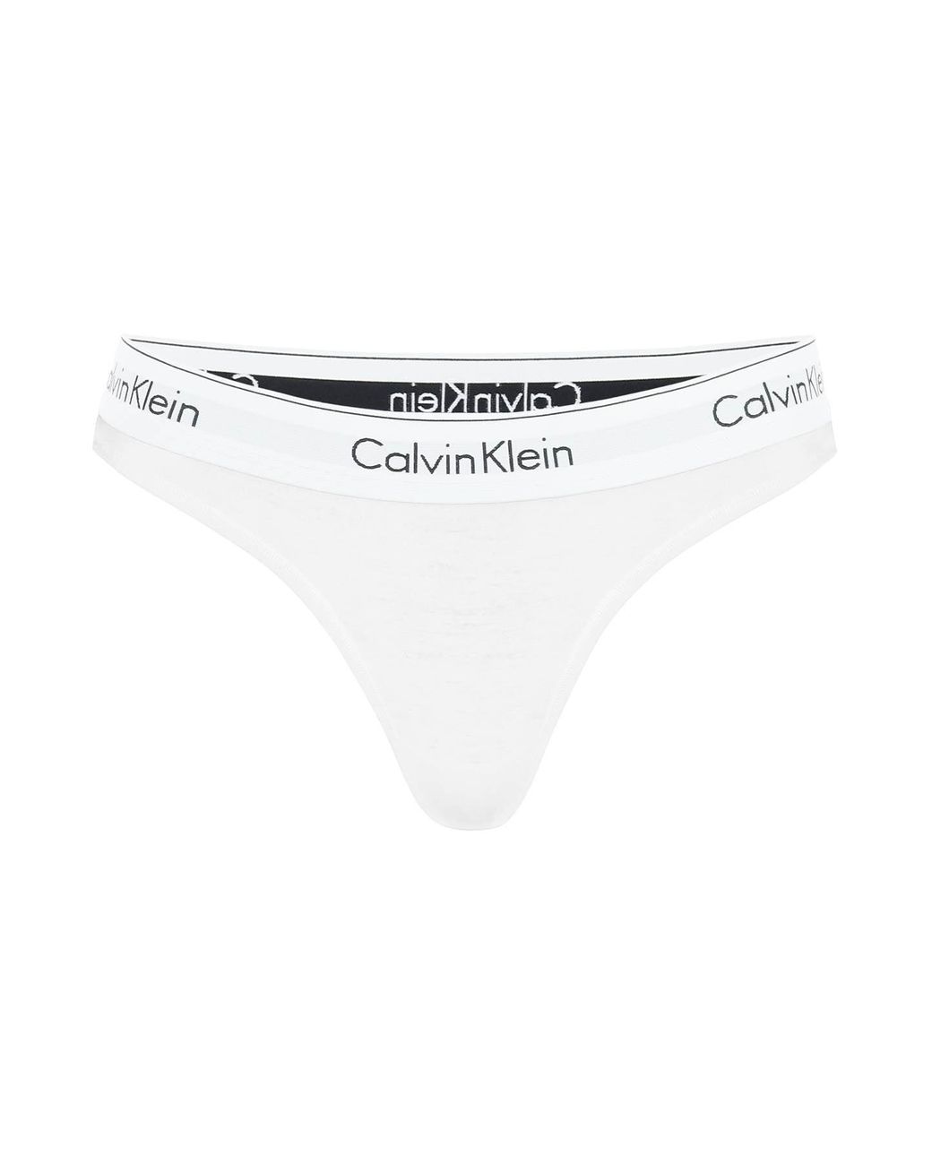 Calvin Klein Branded Border Thongs in White | Lyst