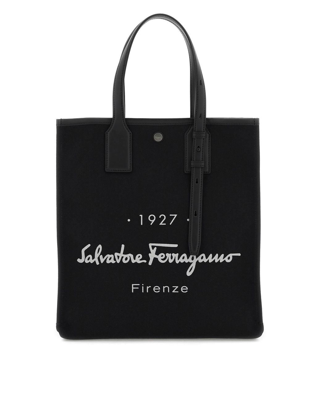 Ferragamo Salvatore Canvas Tote Bag in Black for Men | Lyst