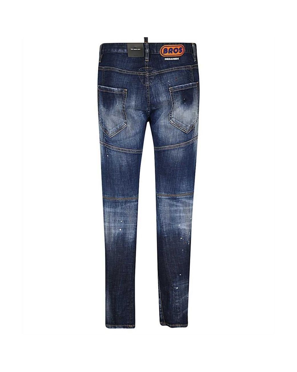 DSquared² Tidy Biker Bros Paint Splash Jeans in Blue for Men | Lyst