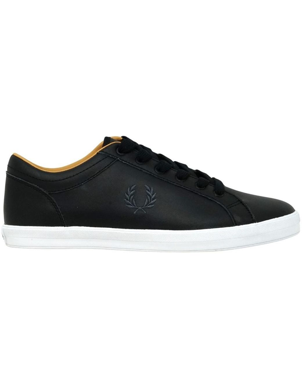 Fred Perry Baseline Leather B6158 102 Black Trainers for Men | Lyst
