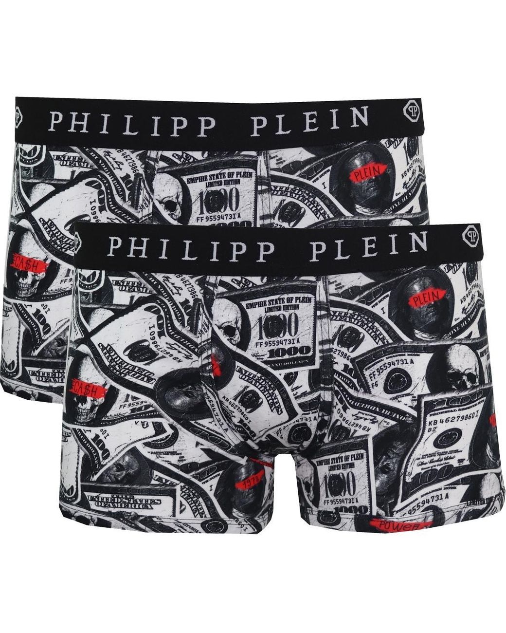 Philipp Plein Dollar Logo Black Boxer Shorts Two Pack for Men | Lyst