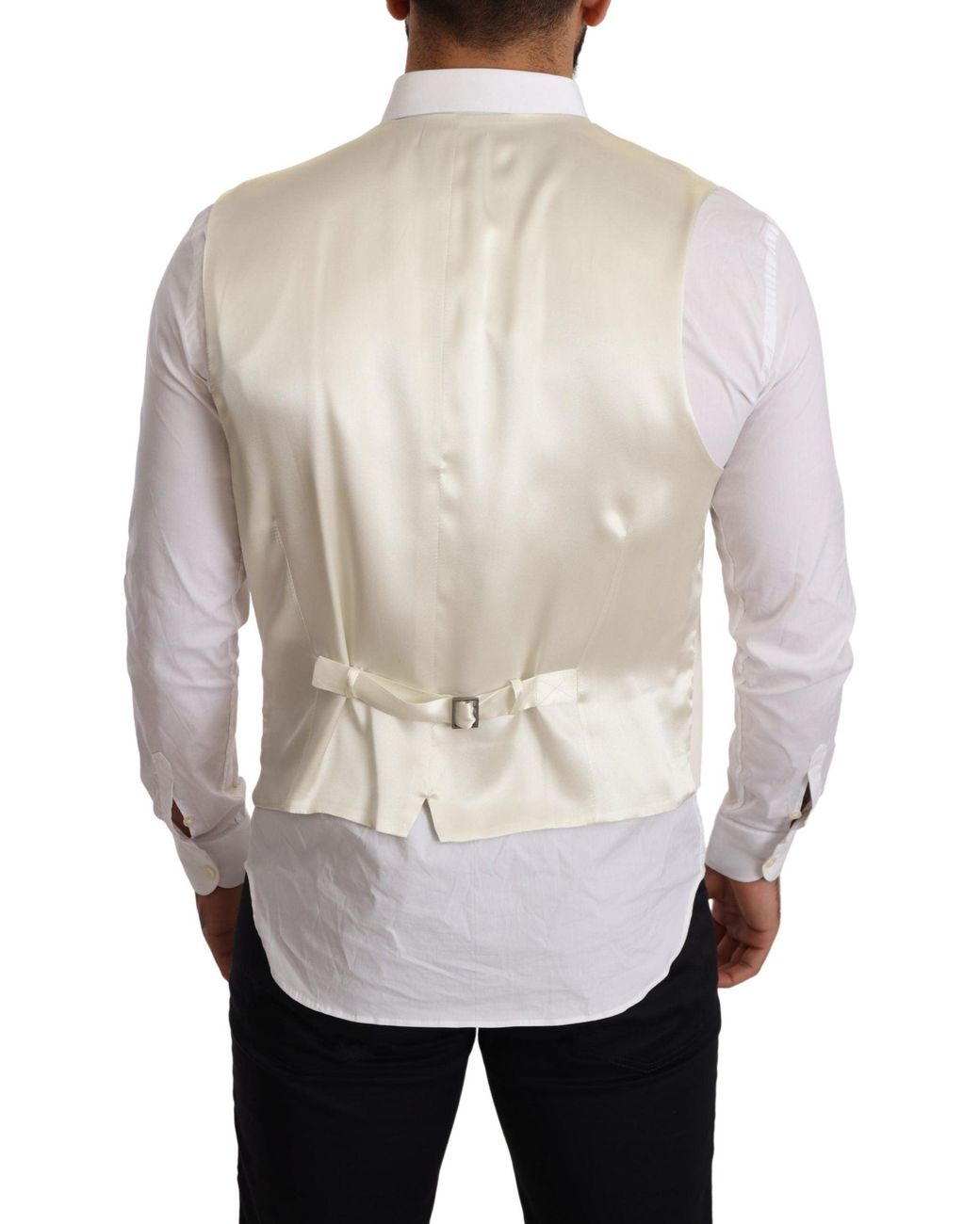 Dolce & Gabbana Dolce Gabbana Wool Double Breasted Waistcoat in Natural for  Men | Lyst