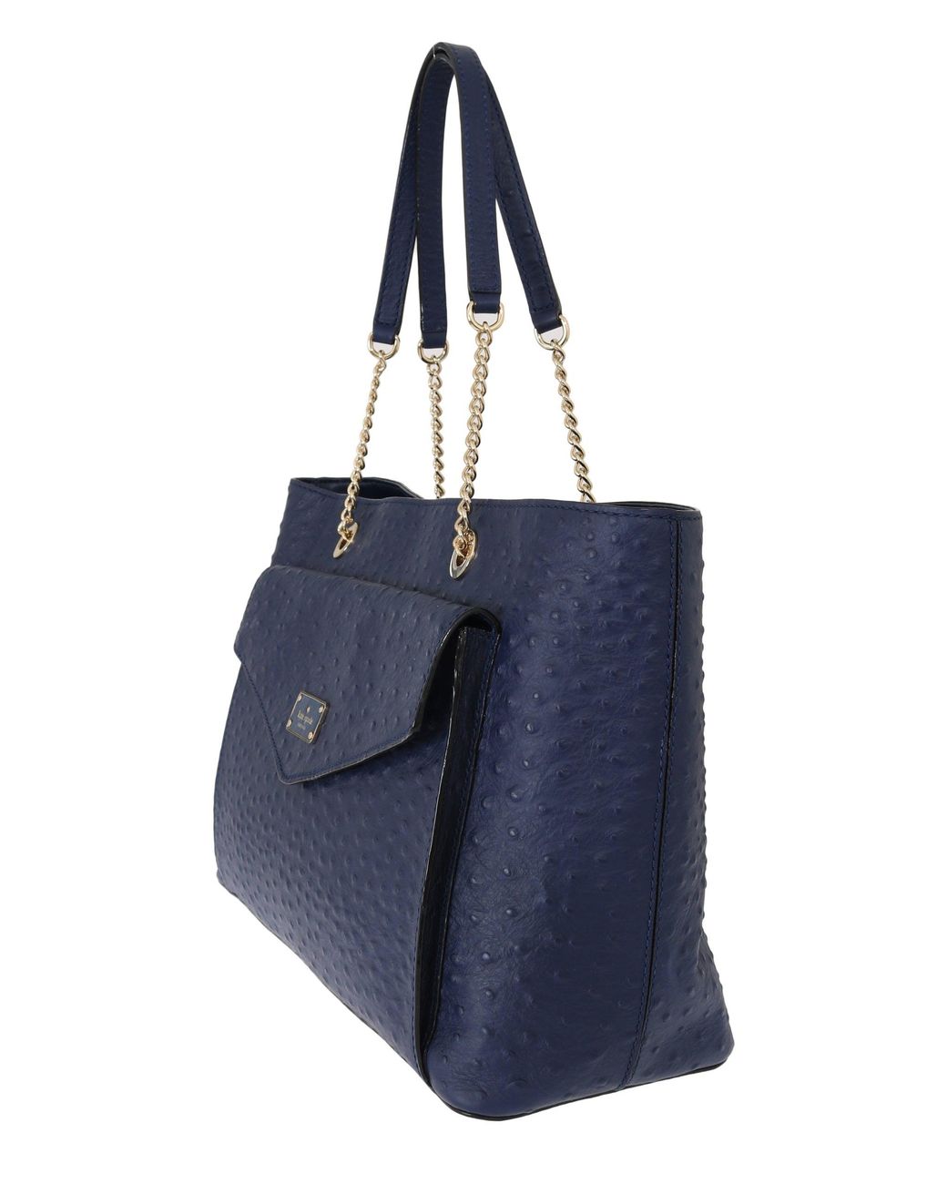 Kate Spade Blue Leather Halsey La Vita Ostrich Handbag | Lyst