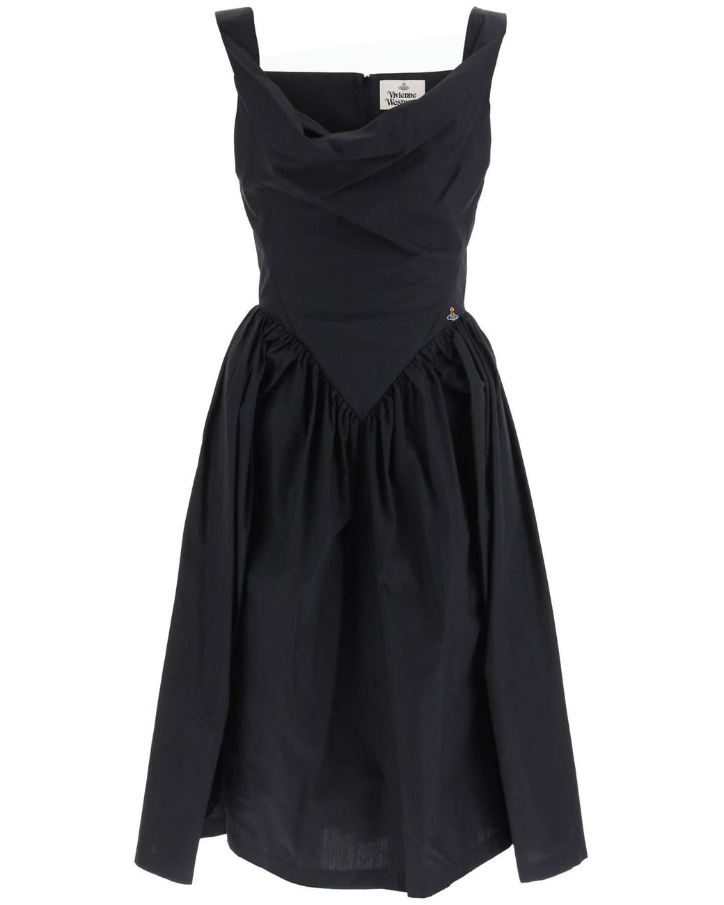 Vivienne Westwood Draped Neckline Sunday Dress in Black | Lyst