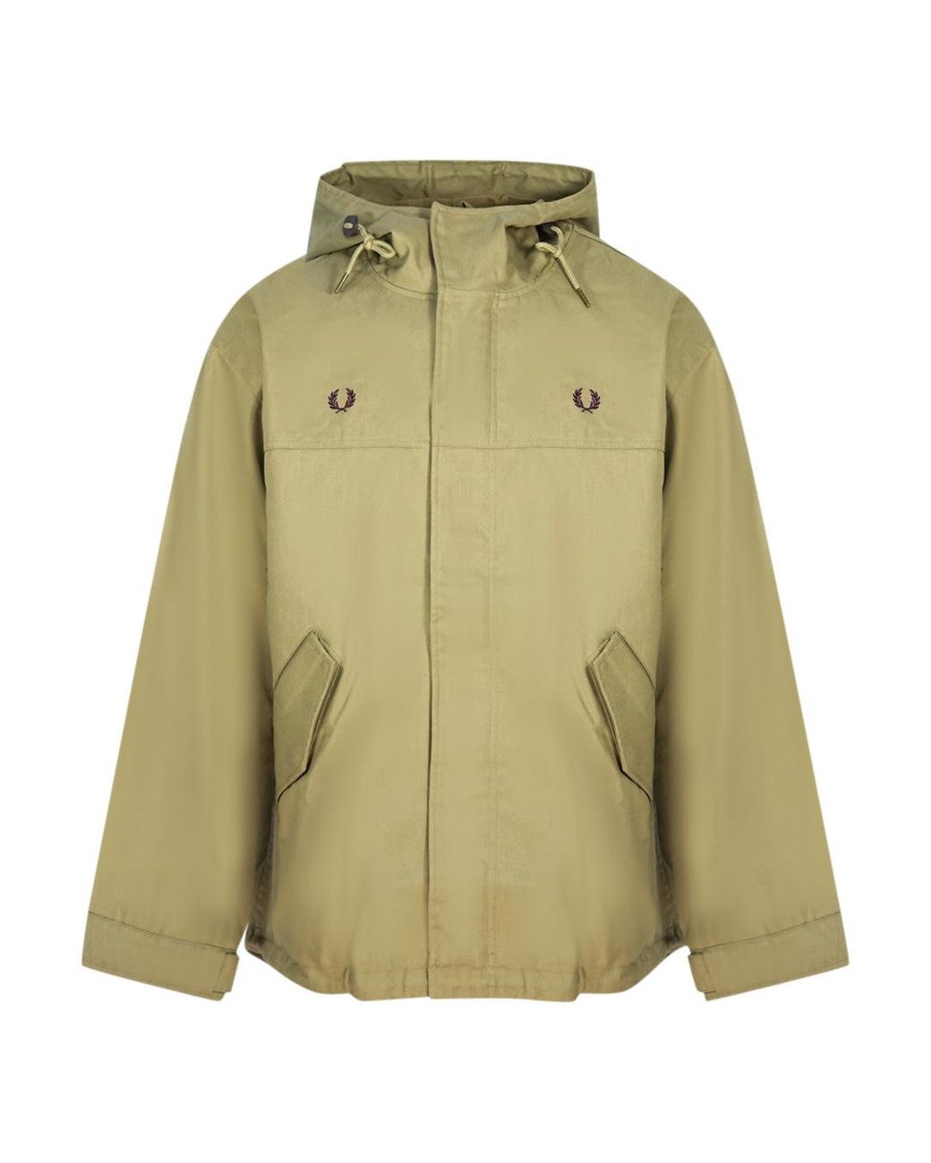 Fred Perry J1541 363 Beige Parka Jacket in Green for Men | Lyst